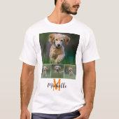 Uni Foto Monogram Script Name Unisex Custom T-Shirt (Vorderseite)