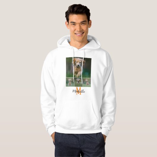 Uni Foto Monogramm Skriptname Hoodie (Vorne ganz)