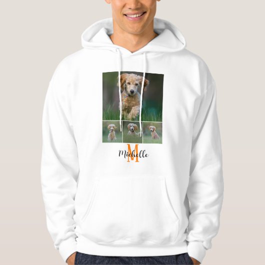 Uni Foto Monogramm Skriptname Hoodie (Vorderseite)