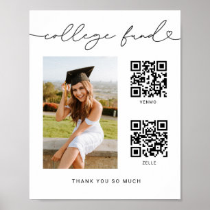 Uni Fund Abschluss Foto QR Code-Unterzeichnung Poster