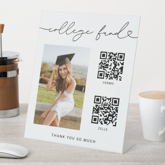 Uni Fund Abschluss Foto QR Code-Unterzeichnung Sockelschild (In Situ)