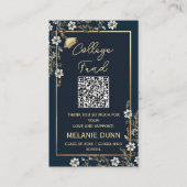 Uni Fund Navy Blue Abschluss Umschließungskarte Visitenkarte (Vorderseite)