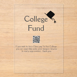 Uni Fund Scan QR Details Graduiertenspende hinzufü Acryleinladungen