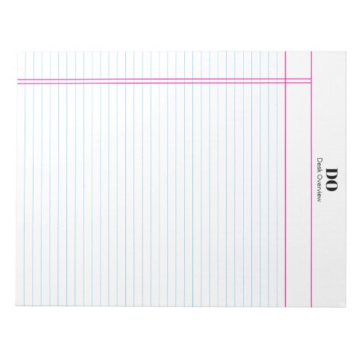 Uni für einfachen Monogram-Namensrand im Editor Notizblock (Vorderseite)