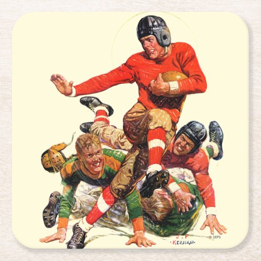 Uni-Fußball Rechteckiger Pappuntersetzer (Vorderseite)