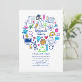 Uni geht weg Party Einladung (Stehend Vorderseite)