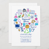 Uni geht weg Party Einladung (Vorne/Hinten)