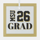 Uni Grad '26 Ornament Aus Glas (Vorderseite)