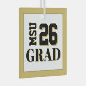 Uni Grad '26 Ornament Aus Glas (Vorderseite Rechts)