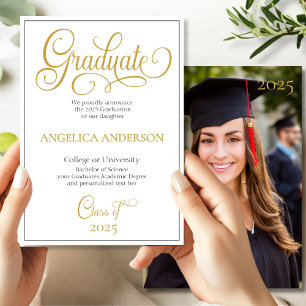 Uni Grad Ankündigung von elegantem Script-Foto