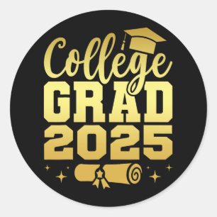 Uni Grad Cl von 2025 Senior Graduate Abschluss Runder Aufkleber