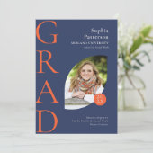 Uni Graduate Foto Blue Orange Ankündigung (Stehend Vorderseite)