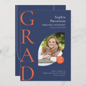 Uni Graduate Foto Blue Orange Ankündigung (Vorne/Hinten)