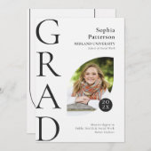 Uni Graduate Foto Schwarz-weiß Ankündigung (Vorne/Hinten)