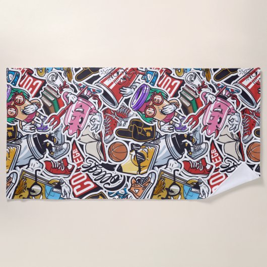 Uni Graffiti  Strandtuch (Vorderseite)