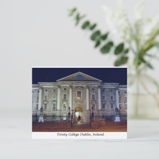 Uni Grüner Eingang Trinity Uni Dublin Postkarte (Stehend Vorderseite)