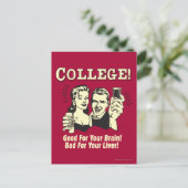 Uni: gut für das Gehirn schlecht für die Leber Postkarte (Stehend Vorderseite)