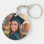 Uni High School Abschluss Black Gold Foto Schlüsselanhänger (Rückseite)