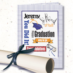 Uni High School Blue Abschluss Card Karte