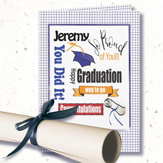 Uni High School Bold Modern Abschluss Karte