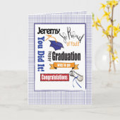 Uni High School Bold Modern Abschluss Karte (Gelbe Blume)