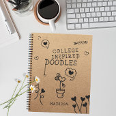 Uni Inspiriert Doodles Funny Girl Personalisiert Notizblock