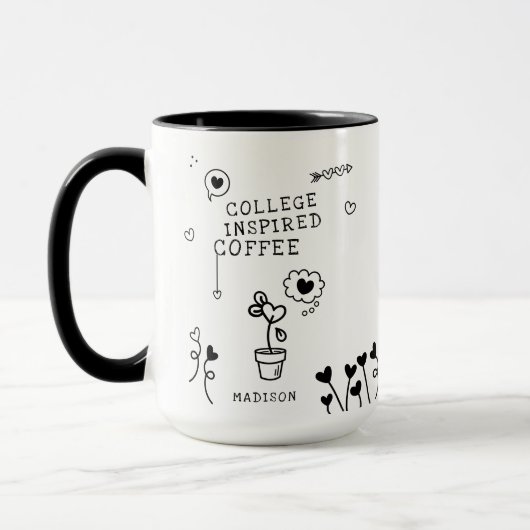Uni Inspiriert Kaffee Funny Girly Individuelle Nam Tasse (Links)
