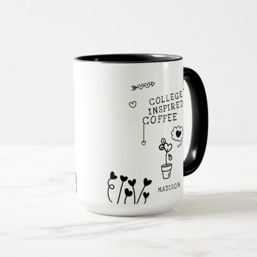 Uni Inspiriert Kaffee Funny Girly Individuelle Nam Tasse (VorderseiteRechts)