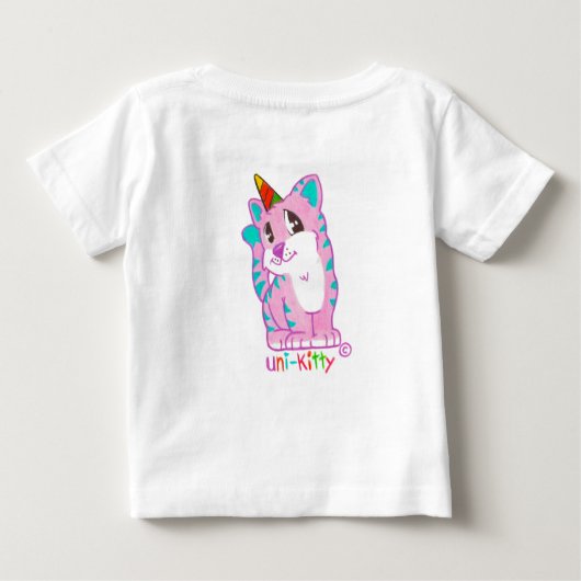 Uni-Kitty-T-Shirt Baby T-shirt (Rückseite)