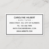 Uni Mathematik - Funny Business Card Visitenkarte (Rückseite)