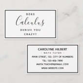 Uni Mathematik - Funny Business Card Visitenkarte (Vorne/Hinten)