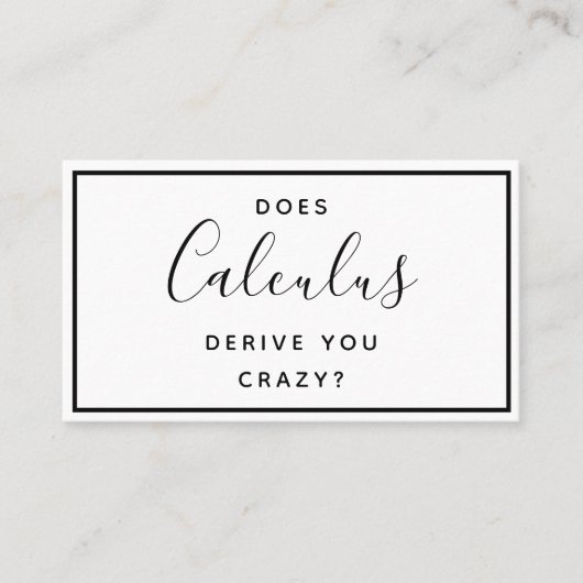 Uni Mathematik - Funny Business Card Visitenkarte (Vorderseite)