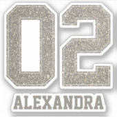 Uni Nummer 02 Imitate Gold Glitzer Individuelle Na Aufkleber (Vorderseite)