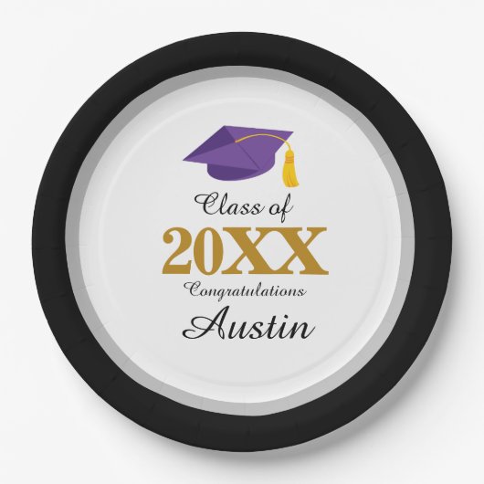 Uni oder Abschluss in der Hochschule Pappteller (Vorderseite)