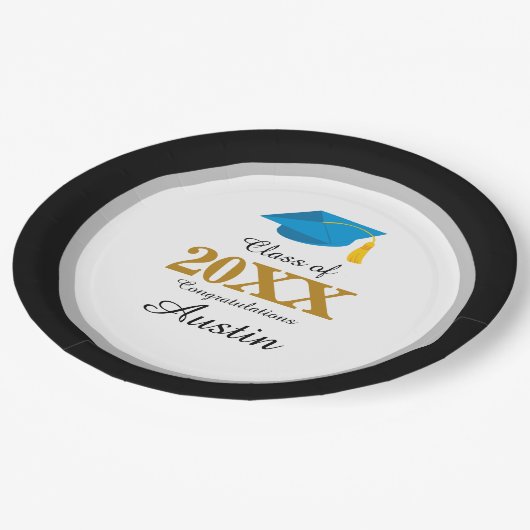 Uni oder Abschluss in der Hochschule Pappteller (Schrägansicht)