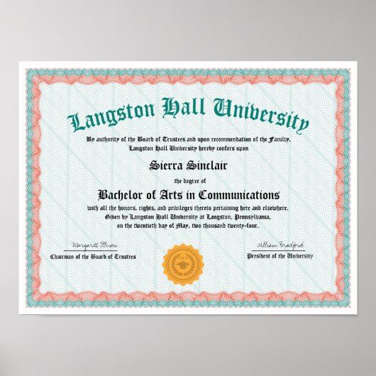 Uni oder Hochschuldiplom Postfach Poster (Vorne)