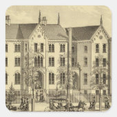 Uni Pittsburgh Quadratischer Aufkleber (Vorderseite)