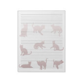 Uni Regel 8/5 x 11 Rose Gold Cat Silhouetten Notizblock (Rotiert)