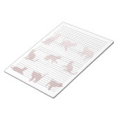 Uni Regel 8/5 x 11 Rose Gold Cat Silhouetten Notizblock (angewinkelt)