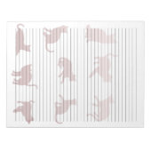 Uni Regel 8/5 x 11 Rose Gold Cat Silhouetten Notizblock (Vorderseite)