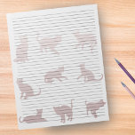 Uni Regel 8/5 x 11 Rose Gold Cat Silhouetten Notizblock<br><div class="desc">Uni Ruled Notepad - Standardformatseiten - 8.5" X 11" Lines mit schwarzer Uni auf jeder Seite für einfaches Schreiben - Ein beidseitiges Notebook mit Coolem Hintergrund Rose Gold Silhouette Hintergrund auf weißem Hintergrund</div>