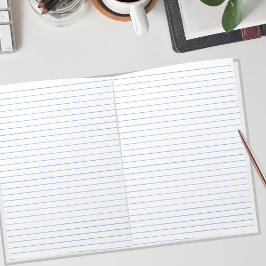 Uni Regel Blauer Blattwerk Landschaft 11 x 8,5 Notizblock