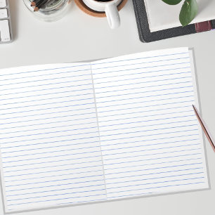 Uni Regel Blauer Blattwerk Landschaft 11 x 8,5 Notizblock