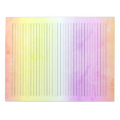 Uni Regellinien Wasserfarben Pastell Regenbogen Notizblock (Vorderseite)