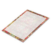 Uni regierte Vintage Cranberry Blumengeschirr Notizblock (angewinkelt)