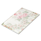 Uni reguliert Retro Viktorianische Rose Mitte Jahr Notizblock (angewinkelt)