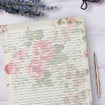 Uni reguliert Retro Viktorianische Rose Mitte Jahr Notizblock<br><div class="desc">Uni Ruled Notepad - Standard Letter Size Pages - 8.5" X 11" Lined mit Black Uni Rule Lines auf jeder Seite für einfaches Schreiben - One Sided Notebook Paper - Dieses Design verfügt über eine Retro-Viktorianische Rosen Mitte des Jahrhunderts Blume Vintage Tapete-Design auf texturierten cremefarbenen Hintergrund.</div>
