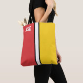Uni Rot und Gold Monogramm Tasche (Von Nahem)