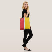 Uni Rot und Gold Monogramm Tasche (Am Model)