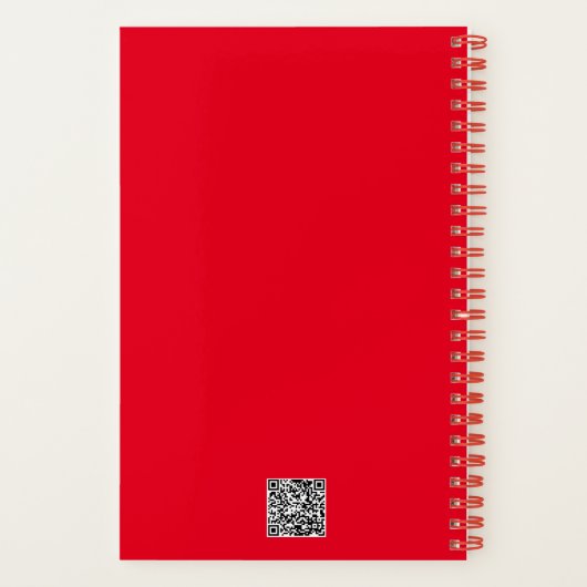 Uni Rotes Notebook mit Monogramm Notizblock (Rückseite)